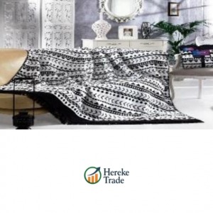Monochrome Geometric Pattern Blanket