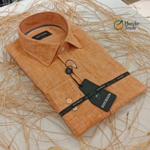 Boucheron Men's Orange Textured Shirt