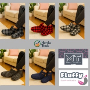Men’s Plaid & Knitted Home Boots MOQ 100 PIECES