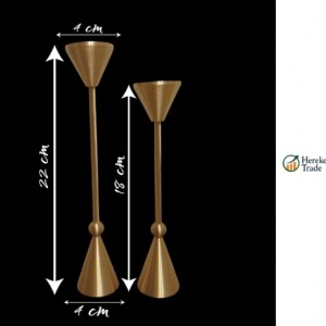 2-Piece Gold Candle Holder Set