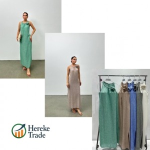 Steps Elegant Linen Maxi Dress
