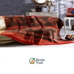 Rustic Brown & Red Geometric Blanket