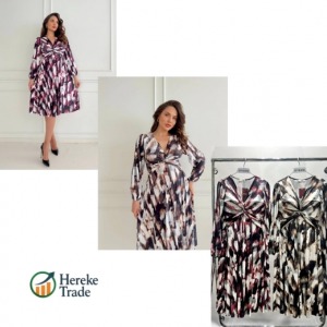 Steps Abstract Elegance Midi Dress