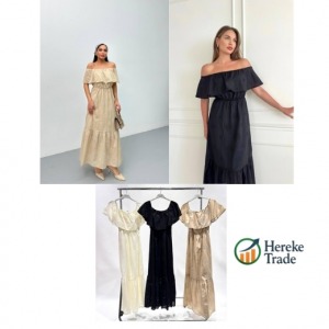 Steps Off-Shoulder Maxi Dress with Tiered Skirt