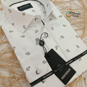 Boucheron Men's White with Black Mini Motif Shirt