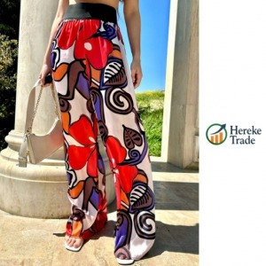 Steps Wide-Leg Printed Palazzo Pants