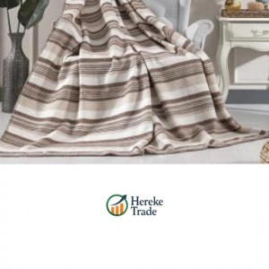 Striped Brown & Beige Blanket