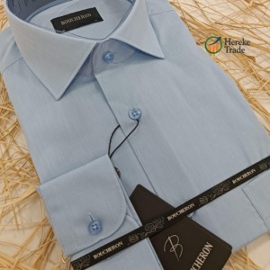 Boucheron Men's Solid Light Blue Shirt