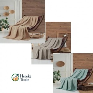 Minimalist Solid Color Blanket (Beige / Grey / Mint Variants)
