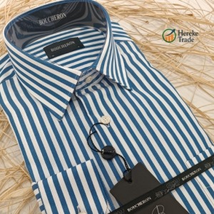 Boucheron Men's Navy Blue Striped Shirt
