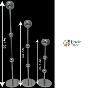 3-Piece Chrome Candle Holder Set