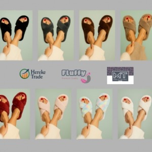 Women’s Plush Cross-Strap Home Slippers MOQ 100 PIECES