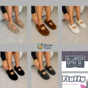Women’s Velcro Plush Home Shoes MOQ 100 PIECES