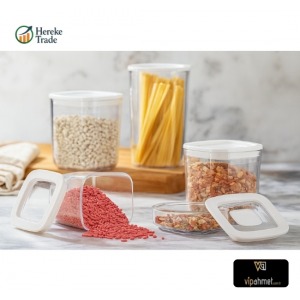  SQUARE TRANSPARENT STORAGE CONTAINER, SET OF 5 