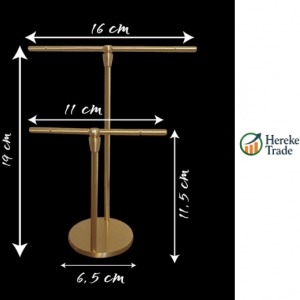 2-Tier Gold Jewelry Display Stand