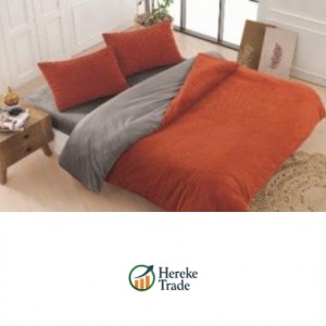 Dual-Tone Modern Blanket & Pillow Set (Orange-Grey / Black / White Variants)