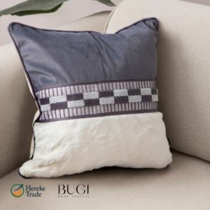 Plush Ribbon Cushion Cover