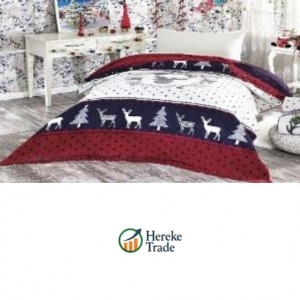 Nordic Navy & Red Winter Blanket