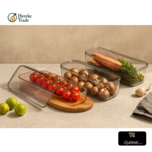 MINA ORGANIZER PLASTIC SHELF, TRANSPARENT SMOKED (LID) 4*750 ml 