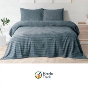 Textured Comfort Blanket & Pillow Set (Blue / Cream / Black / Dark Green / Grey / White / Pink / Plum Variants)