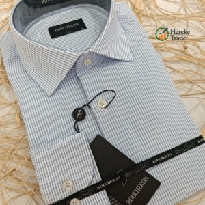 Boucheron Men's Light Blue & White Striped Shirt