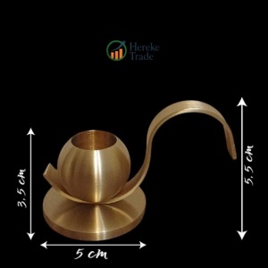 Curved Handle Gold Candle Holder