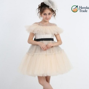 Girls' Cream Tulle Dress