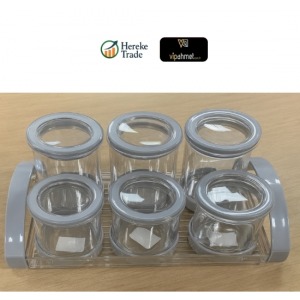 ROUND STORAGE CONTAINER 3*450+3*650 ml WITH TRAY