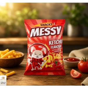 MESSY SNACKS Hot-Ketchup Flavored Corn Snacks 45gr